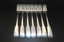 7 INTERNATIONAL SILVER BEACON HILL SILVERPLATE 5-3/4" SEAFOOD COCKTAIL FORKS