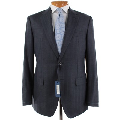 Sant'Andrea NWT Super 160 Wool Two Piece Suit 54R (44R US) Blue/Purple Pinstripe
