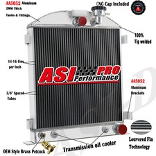 3 Row Aluminum Radiator Fit 1932 Ford Model Hi-boy Hot Rod Chevy V8 Engine