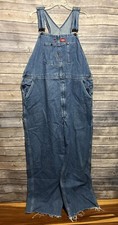 Dickies Blue Medium Wash Cotton Workwear Men s Jean Overalls Size 44X32 Distress
