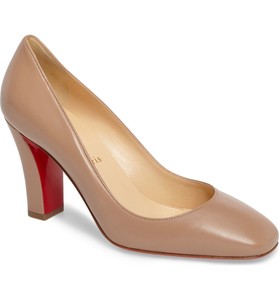 tan pumps block heel