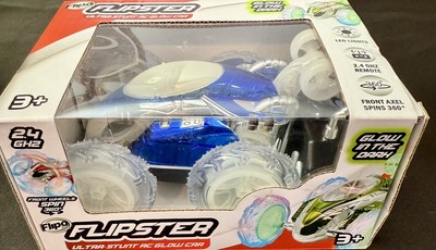 RC Car Flipo Flipster Ultra Stunt Glow in Dark Blue 360' Spin NIB Remote LED