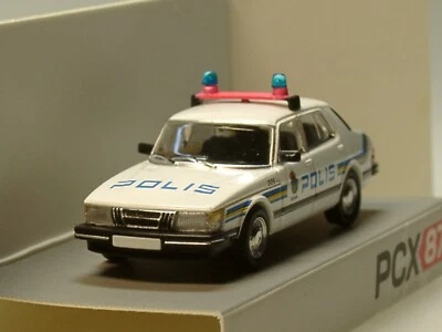 PREMIUM CLASSIXXS PCX Saab 900 Polizei Schweden "POLIS", 1981, weiss - PCX 871147 - 1:87