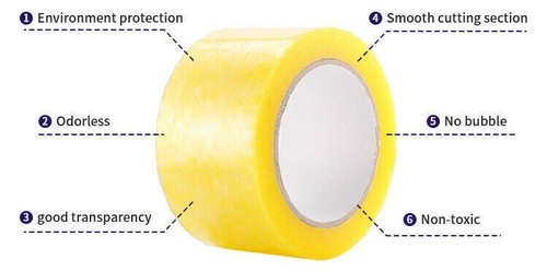 6 Rolls Carton Sealing Clear Packing Tape Box Shipping - 1.8 mil 2" x 110 Yards - Picture 5 of 8