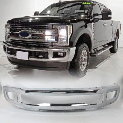 Chrome Front Bumper Face Bar for 2017-2019 Ford F250 F350 Super Duty w/ Fog