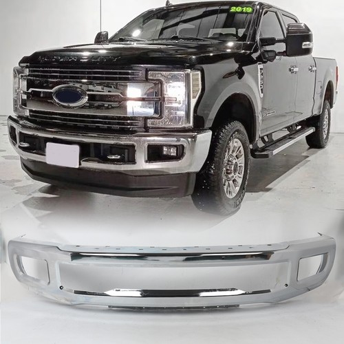 Chrome Front Bumper Face Bar for 2017-2019 Ford F250 F350 Super Duty w/ Fog