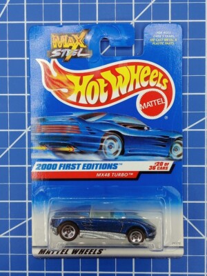 Hot Wheels Mx48 Turbo #2036 24375 #H21 1:64 Scale Blue Card Sealed