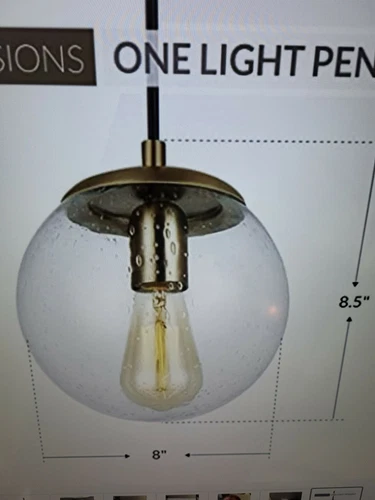 Generation Lighting Leo Hanging Globe 8 in. 1-Light Satin Brass Pendant - Picture 1 of 2