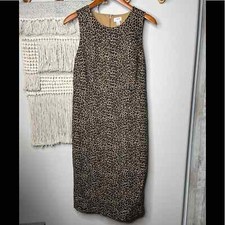 J. Crew Leopard Sleeveless Midi Dress Size 6