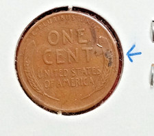 Error Coin E-192  Lincoln Cent 1927 Planchet Defect on  Reverse