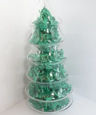 Libbey Clear Glass 11" Christmas Tree Apothecary Candy Jar Lid 6 Tier