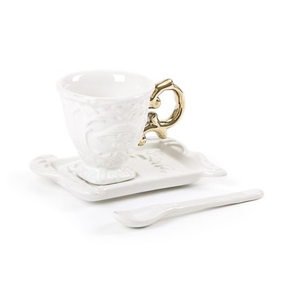 I-Wares Gold I-Coffee Small, White with