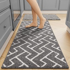 Kitchen Runner Rug Set of 2 Non Slip Kitchen Mats for Floor Comfort Washabe