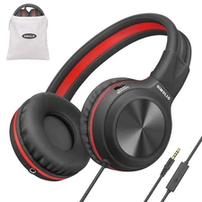 Kids Wired Headphones with Mic Volume Limiter Share Jack Headset for School