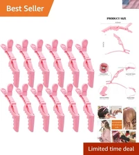 12PCS Hair Clips for Styling - No Crease Women - Pink
