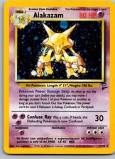 Alakazam Holo Rare Base Set 2 1/130 SWIRL! on eBay