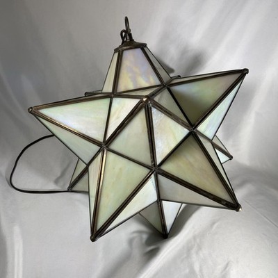 Meyda Lighting 18'W Moravian Star Beige Iridescent Pendant