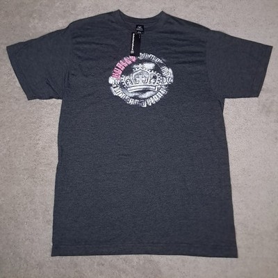 Hurley T-shirt Mens Large Gray Reagal Crown Spellout Logo Classic Fit Vtg Y2k