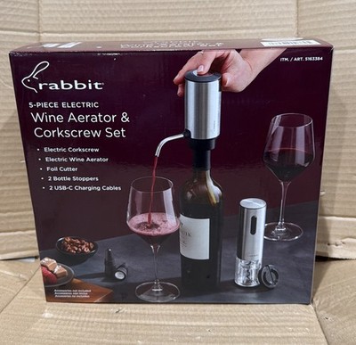 Rabbit Electric Wine Tool Set - 5-Piece Wine Accessory Collection