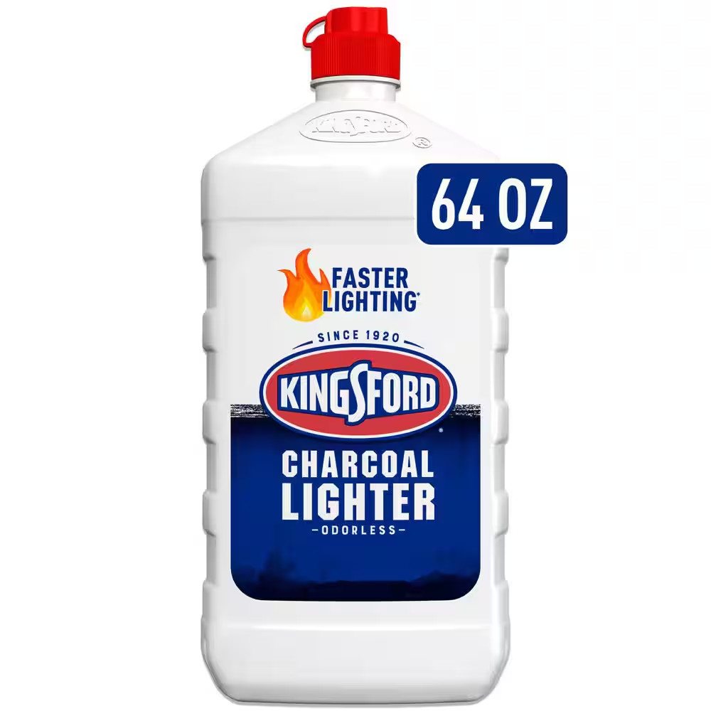 64 Oz Odorless Charcoal Lighter Fluid BBQ Grill Starter for Outdoor Cooking