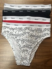 NEW Hanes Originals 4 Pair Cotton Stretch Women's High Leg Panties Size XL 8