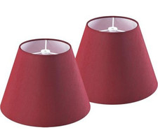 Set of 2 Handcrafted Burgundy Empire Lamp Shades 5" Top x 9" Bottom x 6.5" High