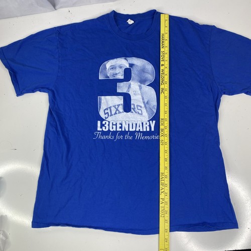 Vintage 2000s Allen Iverson Legendary Retirement Blue Shirt Size Mens XL - Picture 7 of 8