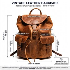 dark brown leather backpack bag