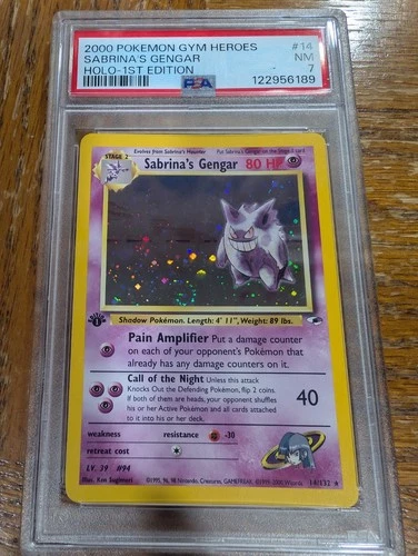 Pokemon 2000 Sabrinas Gengar 1st Edition #29 PSA 7 With Swirl!