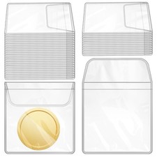 200 Pack Coin Sleeves for collectors, 2.2x2 Inch Clear Plastic Coin Holders, ...