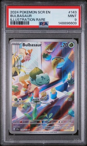 Bulbasaur 143/142 Illustration Rare Scr En-stellar Crown Pokemon PSA 9