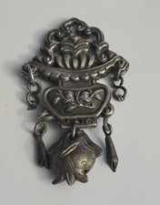 Original Ching Period Antique Chinese Silver Basket Amulet Pendant 2.25