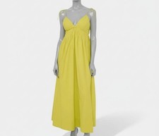 1.STATE Womens' Green Cotton Tie-Strap Maxi Dress Size XL