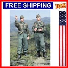 1/35 Scale Die-Cast Resin Figure Model Kit German Panzer Recon Crew Set 2 Fig...