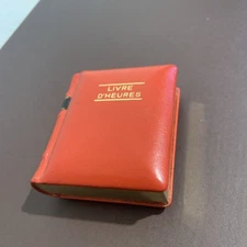 VEGLIA Livre d'Heures Orologio da tavolo MECCANICO a forma di libro Rosso