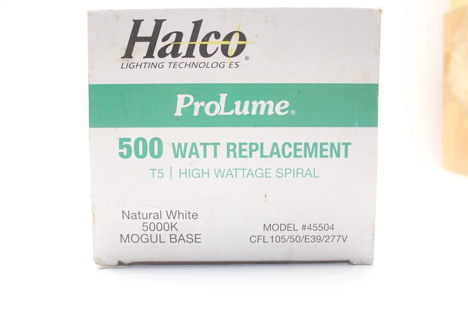 Halco ProLume T5 Natural White Spiral Bulb CFL 105/50/E39/277V 105 Watt 5000K - Image 2 of 3