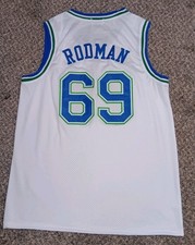Large Dennis Rodman 69 Dallas Mavericks White NBA Basketball Jersey New