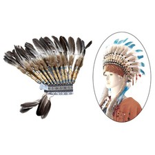 Chief Indian Hat Feather Headdress Photo Props Decorative Headband for Party