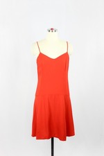 FARM RIO Red Viscose Crepe V-Neck Drop Waist Dress, Size P/S