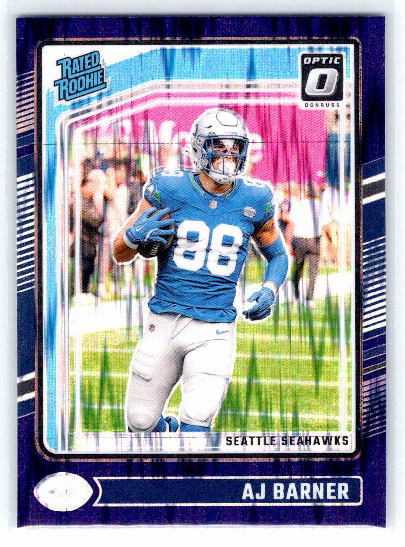 AJ Barner Panini Donruss Optic #204 Purple Shock
