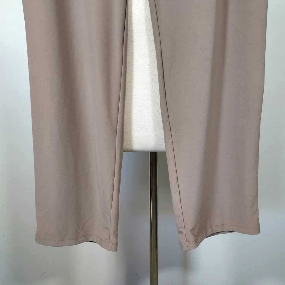 Pantalones Susan Graver Beige Tejido Líquido Elastizados Pierna Recta Pull On Mujer Medianos Foto 3 de 4