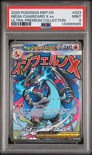 Pokémon Mega Charizard X ex 023 Me: Mega Evolution Promo Holo EX PSA 9 2025