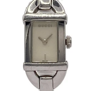 Authentique montre bracelet pour femme GUCCI 6800L 0098578 beige argenté