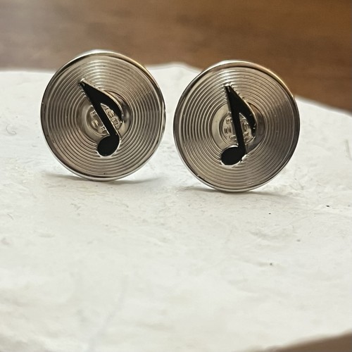 Swank Music Note Vinyl Record Cufflinks