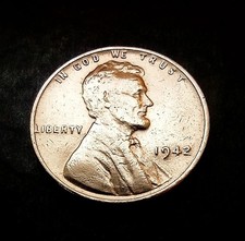 1942 Lincoln Wheat 1 Cent Vintage Penny Coin Free Shipping  Good Condition