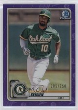 2020 Bowman Chrome Purple Refractor 205/250 Marcus Semien #75 6u5