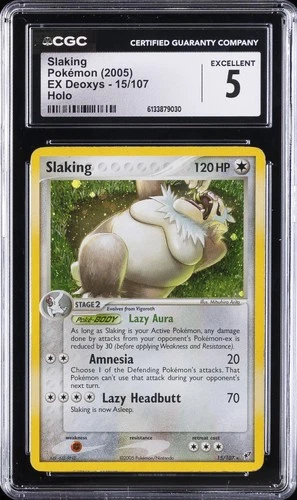 2005 POKEMON EX DEOXYS HOLO #15 SLAKING CGC 5
