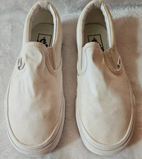 Vans Classic Slip-On True White Canvas Skate Shoes Unisex Men's 5 Women's 6.5
