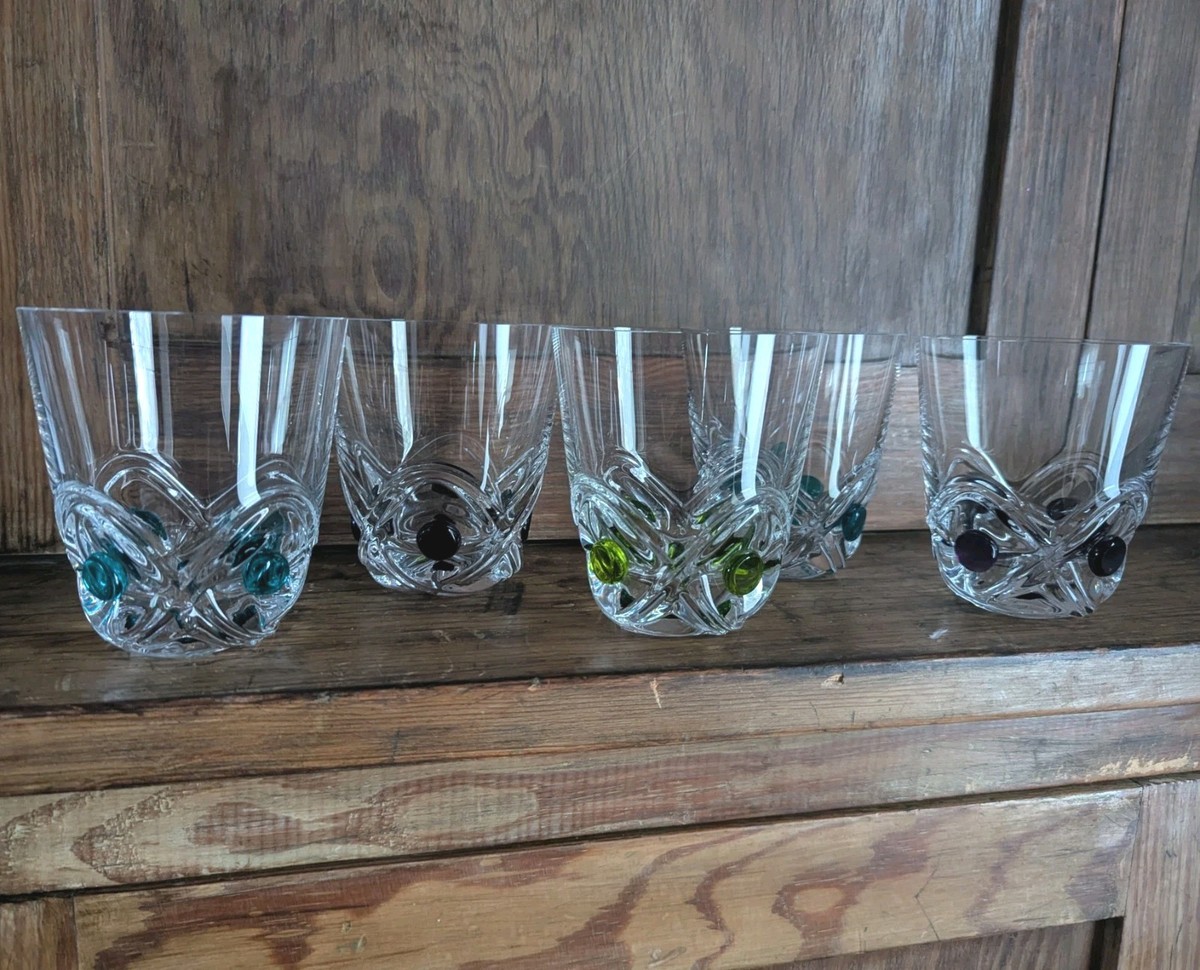 Set of 5 LALIQUE Crystal FLORIDE Tumbler Glasses Old Fashioned 
