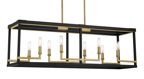 Minka Lavery 2118 Union Estates 8 Light 40"W Linear Chandelier - Coal / Soft - Picture 1 of 2